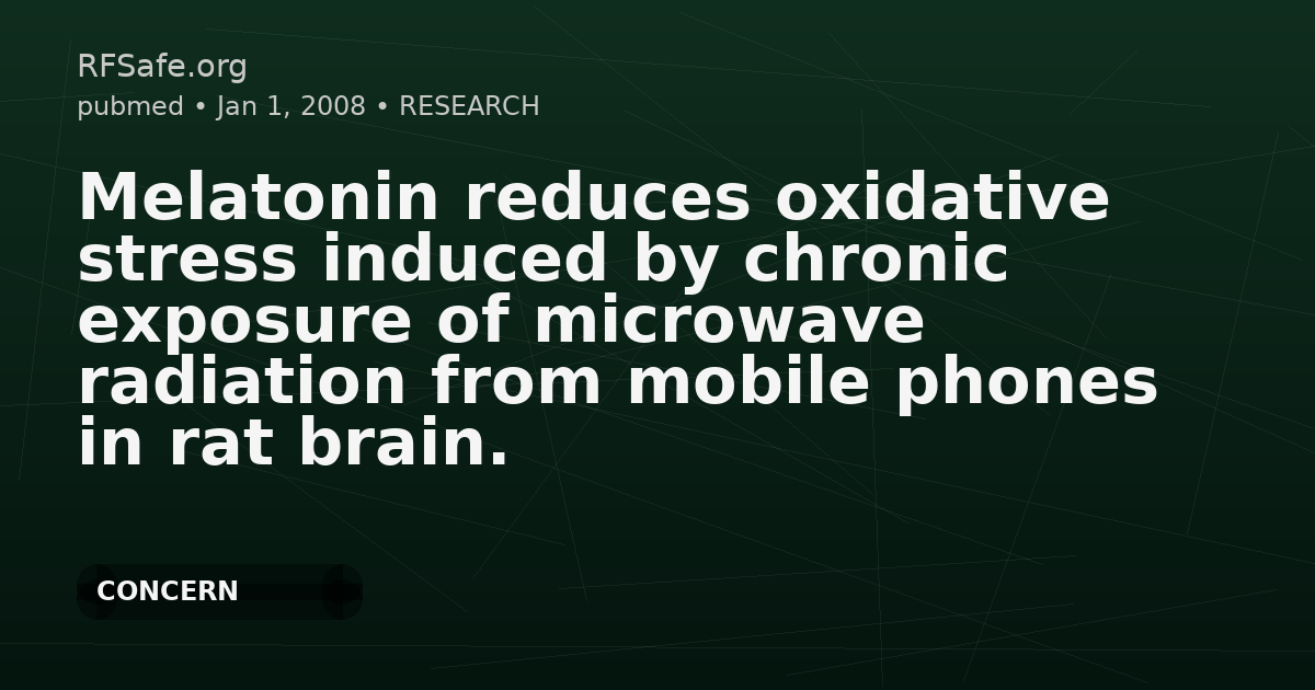 Melatonin reduces oxidative stress induced by chronic exposure of microwave radiation from mobile phones in rat brain.