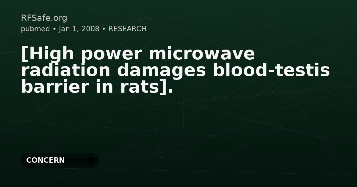 [High power microwave radiation damages blood-testis barrier in rats].