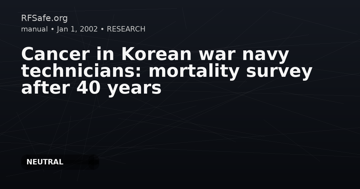 Cancer in Korean war navy technicians: mortality survey after 40 years
