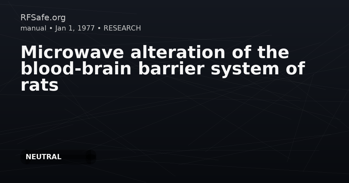 Microwave alteration of the blood-brain barrier system of rats