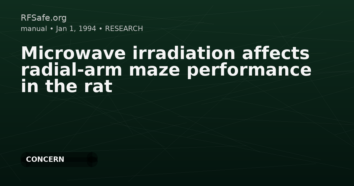 Microwave irradiation affects radial-arm maze performance in the rat