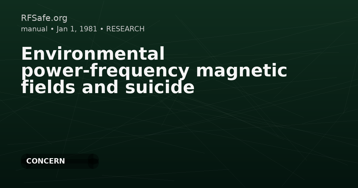 Environmental power-frequency magnetic fields and suicide