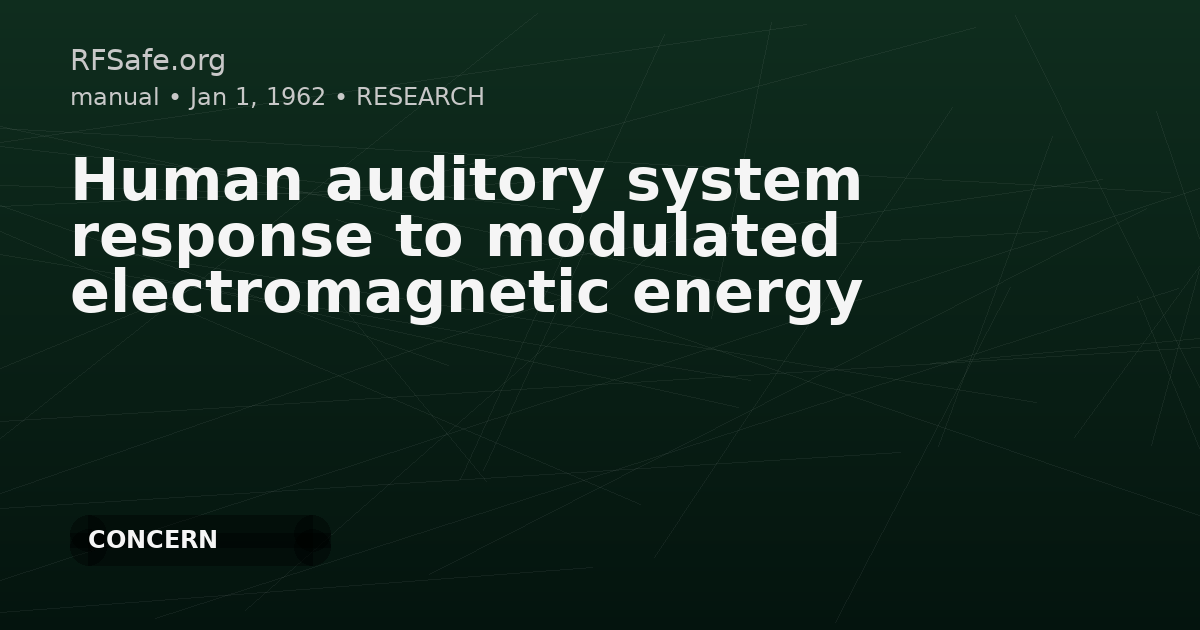 Human auditory system response to modulated electromagnetic energy