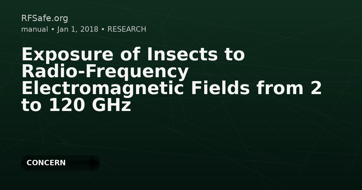 Exposure of Insects to Radio-Frequency Electromagnetic Fields from 2 to 120 GHz