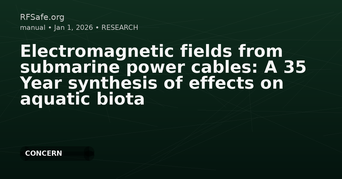 Electromagnetic fields from submarine power cables: A 35 Year synthesis of effects on aquatic biota