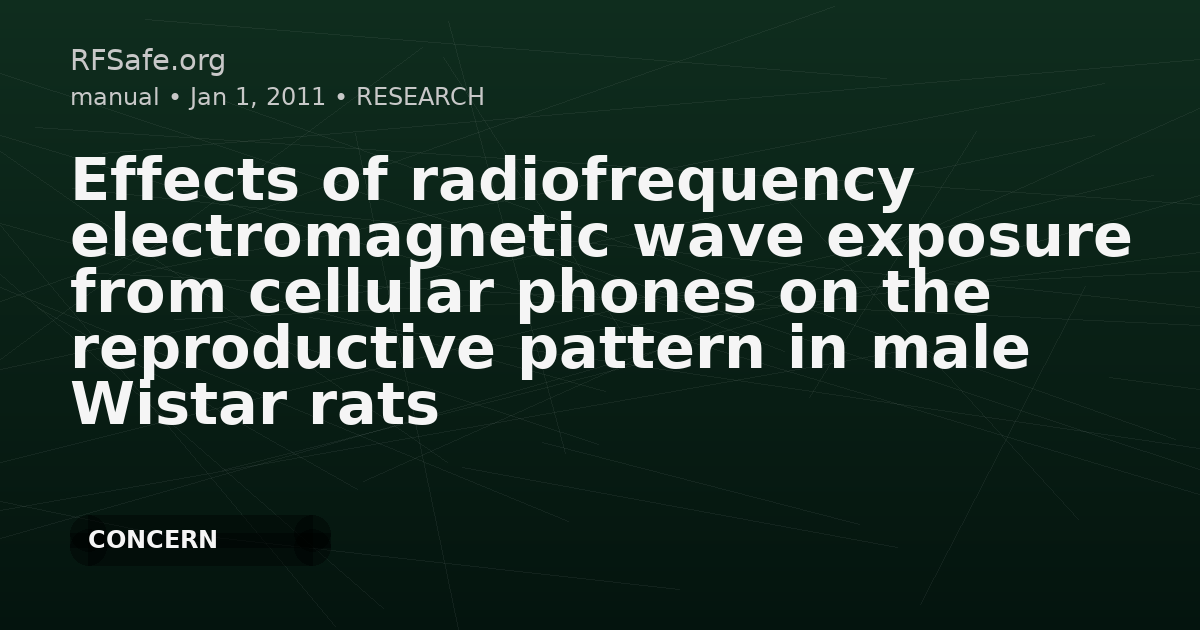 Effects of radiofrequency electromagnetic wave exposure from cellular phones on the reproductive pattern in male Wistar rats