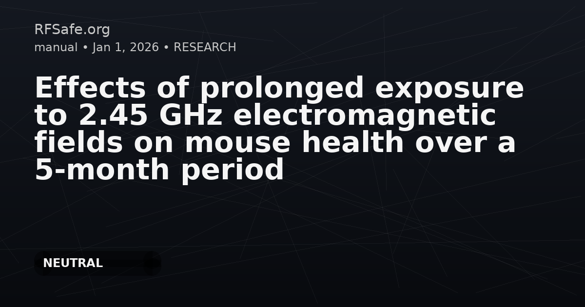 Effects of prolonged exposure to 2.45 GHz electromagnetic fields on mouse health over a 5-month period