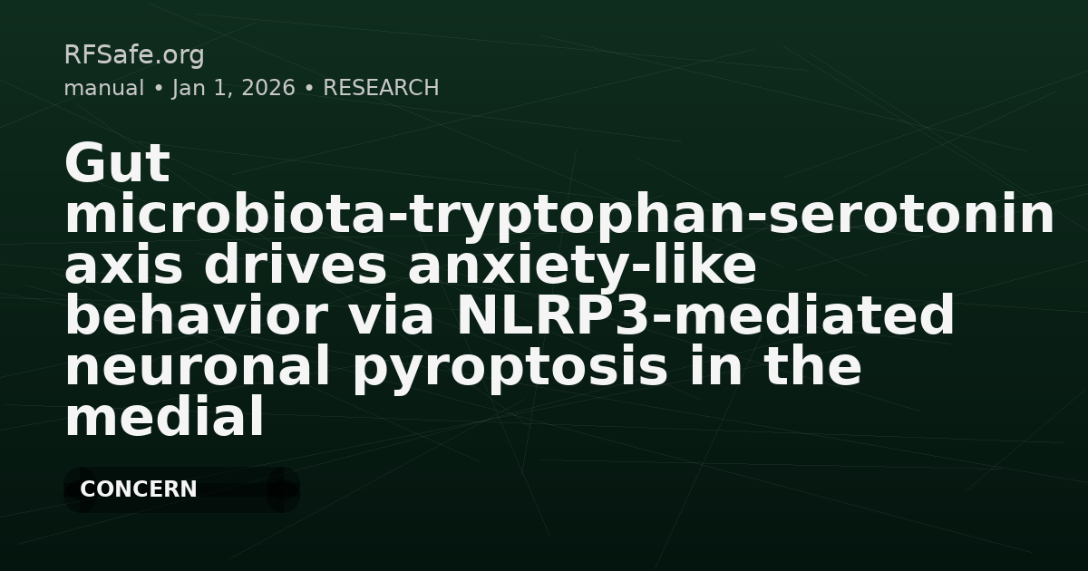 Gut microbiota-tryptophan-serotonin axis drives anxiety-like behavior via NLRP3-mediated neuronal pyroptosis in the medial prefrontal cortex