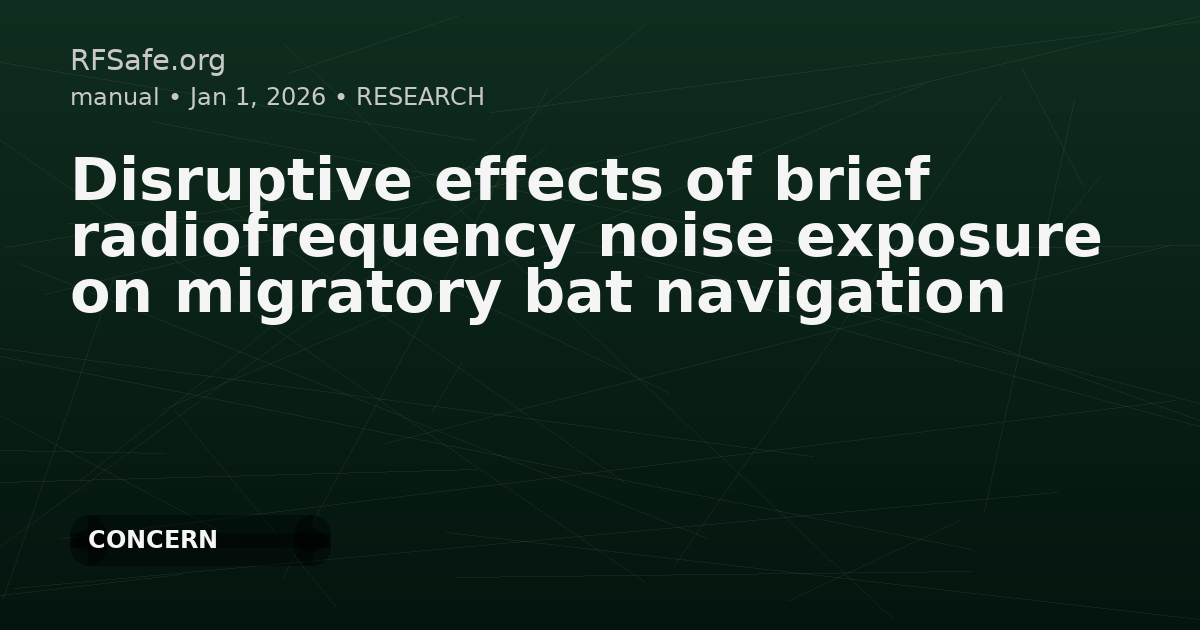 Disruptive effects of brief radiofrequency noise exposure on migratory bat navigation