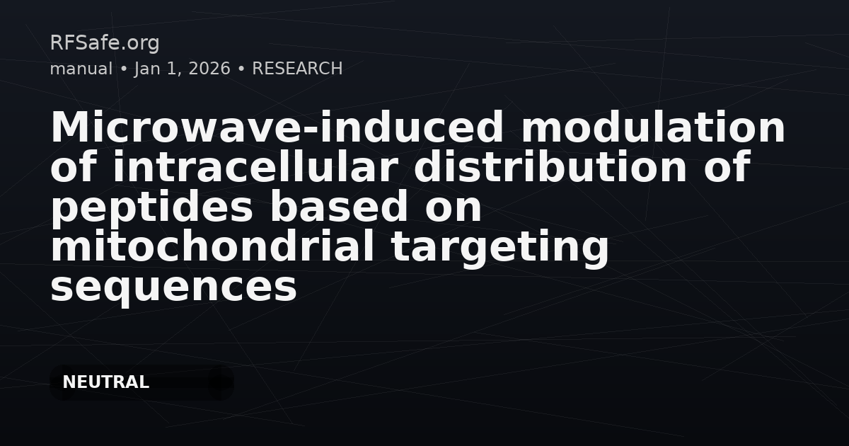 Microwave-induced modulation of intracellular distribution of peptides based on mitochondrial targeting sequences
