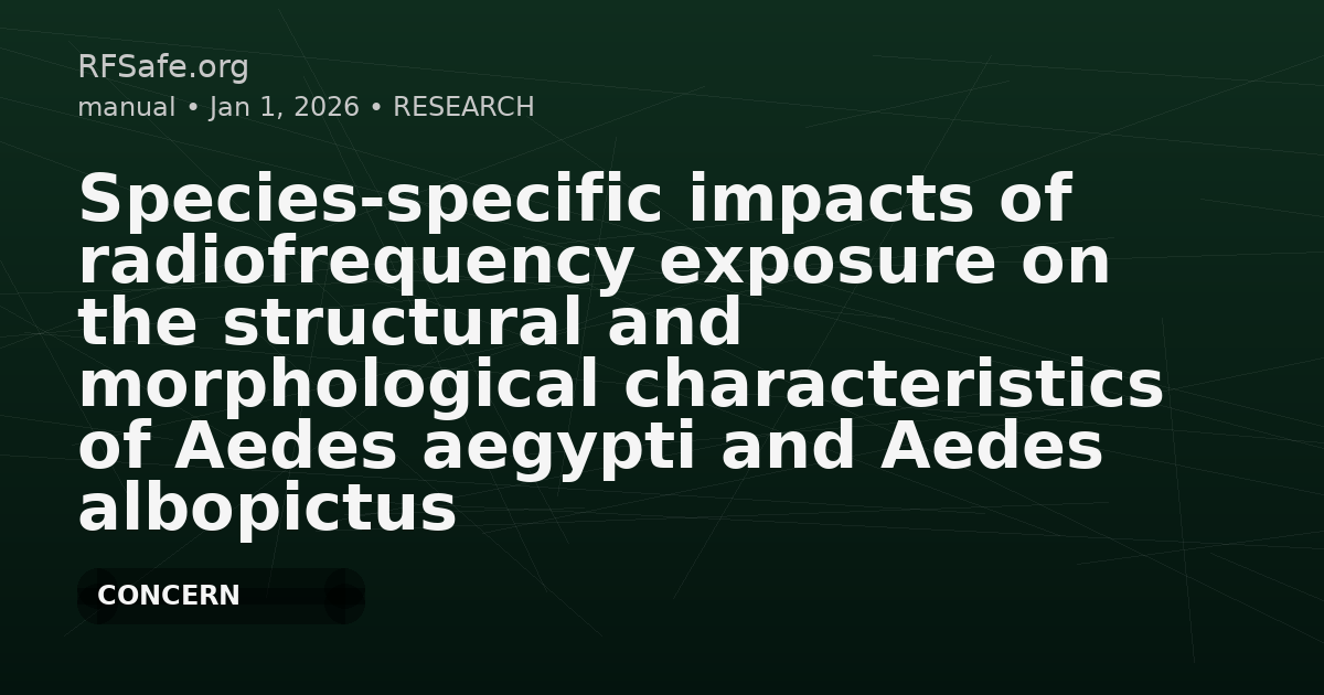 Species-specific impacts of radiofrequency exposure on the structural and morphological characteristics of Aedes aegypti and Aedes albopictus eggs
