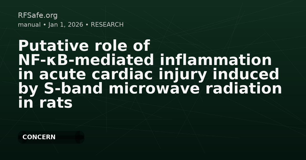 Putative role of NF-κB-mediated inflammation in acute cardiac injury induced by S-band microwave radiation in rats