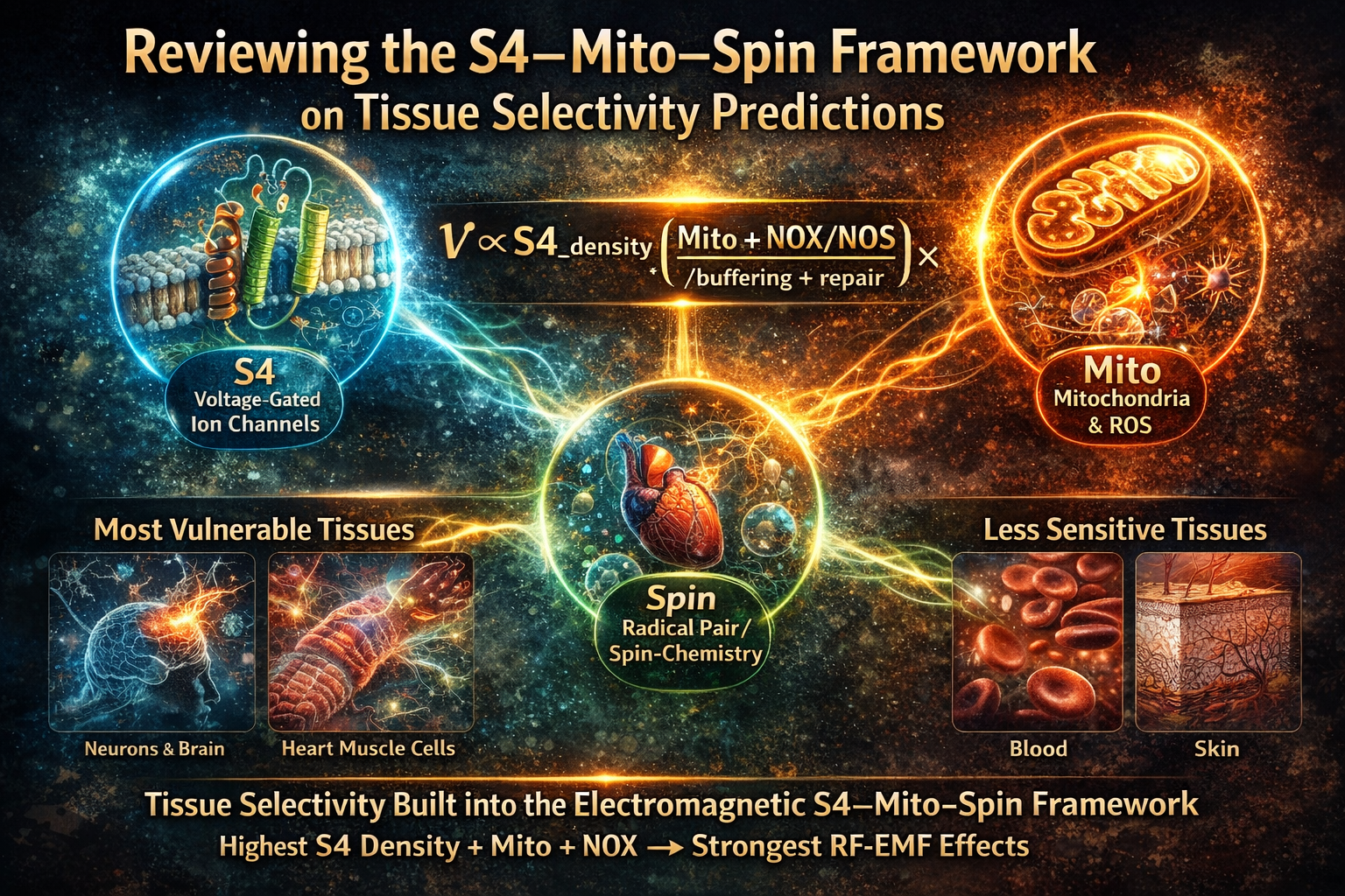Reviewing the S4–Mito–Spin Framework on Tissue Selectivity Predictions